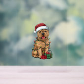 Xmas Lighting Weihnachtsmannmütze Shar Pei Dog Wei Acrylschild (Neutral)