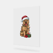 Xmas Lighting Weihnachtsmannmütze Shar Pei Dog Wei Acrylschild (Winkel)