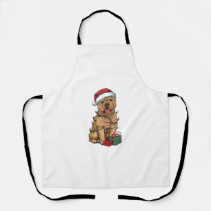 Xmas Lighting Weihnachtsmannmütze Shar Pei Dog Wei Schürze