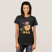 Xmas Lighting Weihnachtsmannmütze Spitz T-Shirt (Vorne ganz)