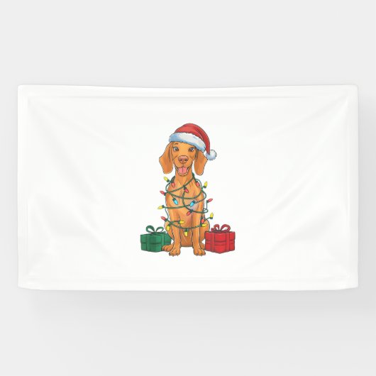 Xmas Lighting Weihnachtsmannmütze Spitz Weihnachte Banner (Horizontal)