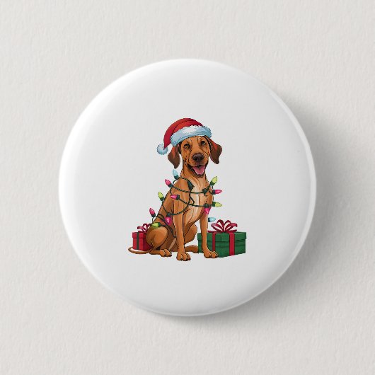 Xmas Lighting Weihnachtsmannmütze Thai Ridgeback D Button (Vorderseite)