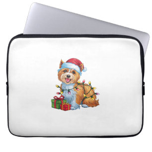 Xmas Lighting Weihnachtsmannmütze Tibetan Terrier  Laptopschutzhülle