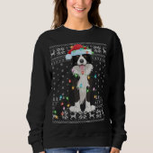 Xmas Lighting Weihnachtsmannmütze Ugly Border Coll Sweatshirt (Vorderseite)
