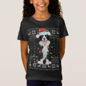 Xmas Lighting Weihnachtsmannmütze Ugly Border Coll T-Shirt (Vorderseite)