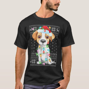 Xmas Lighting Weihnachtsmannmütze Ugly Jack Russel T-Shirt