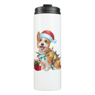 Xmas Lighting Weihnachtsmannmütze Westie Dog Weihn Thermosbecher