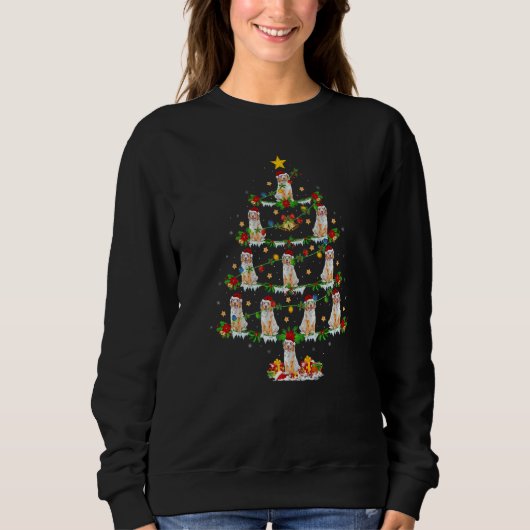 Xmas Lights Australian Shepherd Dog Christmas Tree Sweatshirt (Vorderseite)