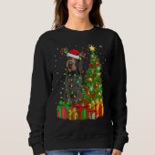 Xmas Lights German Wirehaired Pointer Dog Christma Sweatshirt (Vorderseite)