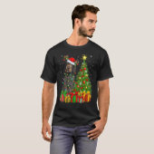 Xmas Lights German Wirehaired Pointer Dog Christma T-Shirt (Vorne ganz)