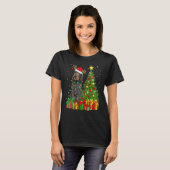Xmas Lights German Wirehaired Pointer Dog Christma T-Shirt (Vorne ganz)