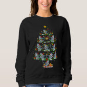 Xmas Lights Great White Shark Christmas Tree Sweatshirt (Vorderseite)