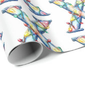 Xmas Lights Letter X Weihnachten Geschenkpapier (Rolleneckpunkt)