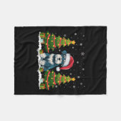 Xmas Lights Miniatur Schnauzer Dog Santa Christma Fleecedecke (Vorderseite (Horizontal))