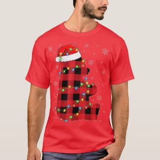 Xmas Lights Red Buffalo Kariert Panda Weihnachten  T-Shirt