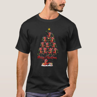 Xmas Lights Santa Allosaurus Dinosaurier Weihnacht T-Shirt