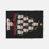 Xmas Lights Santa Bichon Frise Dog Christmas Tree Fleecedecke (Vorderseite (Horizontal))