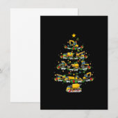 Xmas Lights Santa Construction Truck Christmas Tre Einladung (Vorne/Hinten)