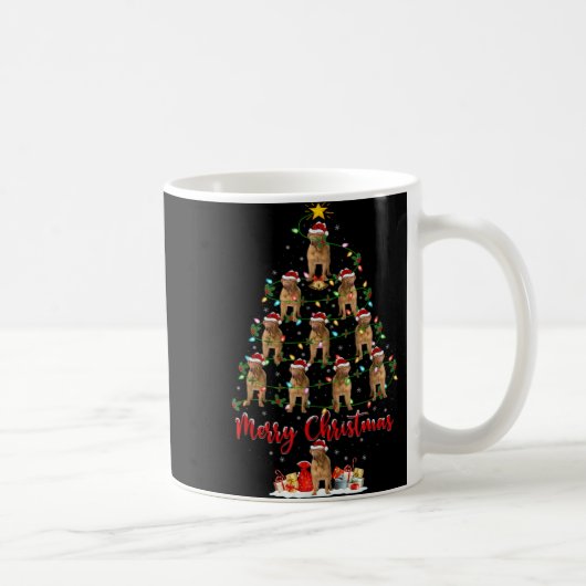 Xmas Lights Santa Dogue De Bordeaux Dog Christmas Kaffeetasse (Rechts)