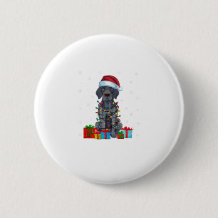 Xmas Lights Santa German Kurzhaarige Pointer Dog C Button