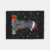 Xmas Lights Santa German Kurzhaarige Pointer Dog C Fleecedecke (Vorderseite (Horizontal))