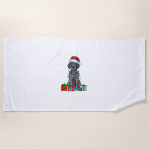 Xmas Lights Santa German Kurzhaarige Pointer Dog C Strandtuch