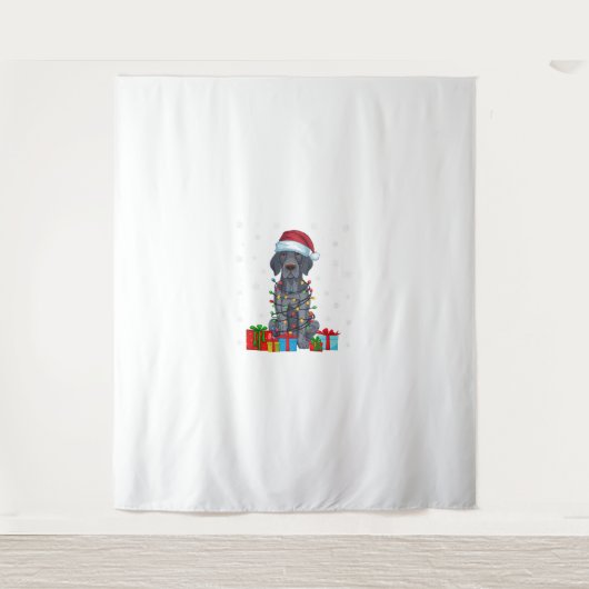 Xmas Lights Santa German Kurzhaarige Pointer Dog C Wandteppich (Vorderseite)