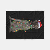 Xmas Lights Santa German Shorthaired Inter Dog Chr Fleecedecke (Vorderseite (Horizontal))