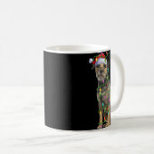 Xmas Lights Santa Hat Border Terrier Dog Christmas Kaffeetasse (VorderseiteRechts)