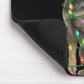 Xmas Lights Santa Hat Border Terrier Dog Christmas Mousepad (Ecke)
