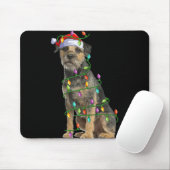 Xmas Lights Santa Hat Border Terrier Dog Christmas Mousepad (Mit Mouse)