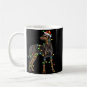 Xmas Lights Santa Hat Doberman Nscher Dog Christ Kaffeetasse (Links)