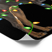 Xmas Lights Santa Hat Doberman Nscher Dog Christ Poster (Ecke)
