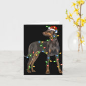 Xmas Lights Santa Hat Doberman Nscher Dog Christ T Karte (Gelbe Blume)