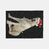 Xmas Lights Santa Hat Irish Wolfhound Dog Christma Fleecedecke (Vorderseite (Horizontal))