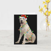 Xmas Lights Santa Hat Irish Wolfhound Dog Christma Karte (Gelbe Blume)