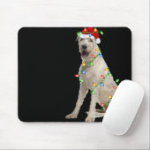 Xmas Lights Santa Hat Irish Wolfhound Dog Christma Mousepad (Mit Mouse)