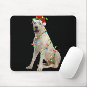 Xmas Lights Santa Hat Irish Wolfhound Dog Christma Mousepad (Mit Mouse)