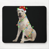 Xmas Lights Santa Hat Irish Wolfhound Dog Christma Mousepad (Vorne)