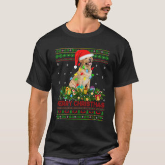 Xmas Lights Santa Hat Labrador Retriever Dog Ugly  T-Shirt