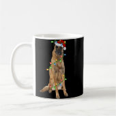Xmas Lights Santa Hat Malinois Dog Christmas Premi Kaffeetasse (Links)