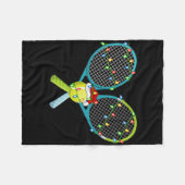 Xmas Lights Santa Hat Tennis Christmas Premium Fleecedecke (Vorderseite (Horizontal))