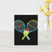 Xmas Lights Santa Hat Tennis Christmas Premium Karte (Gelbe Blume)