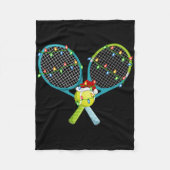 Xmas Lights Santa Hat Tennis Christmas Premium T S Fleecedecke (Vorderseite)