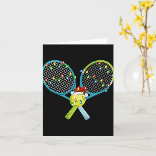 Xmas Lights Santa Hat Tennis Christmas Premium T S Karte (Gelbe Blume)