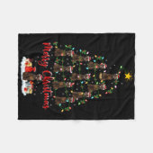 Xmas Lights Santa Irish Setter Dog Christmas Tree Fleecedecke (Vorderseite (Horizontal))