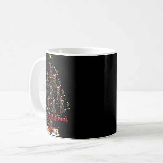 Xmas Lights Santa Irish Setter Dog Christmas Tree Kaffeetasse (Vorderseite Links)