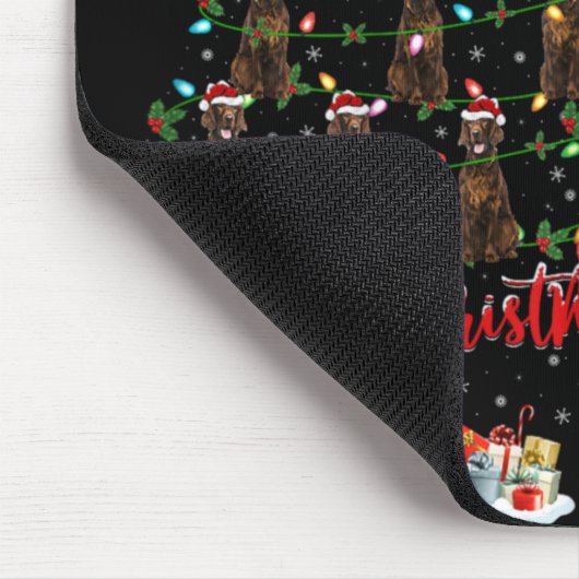 Xmas Lights Santa Irish Setter Dog Christmas Tree Mousepad (Ecke)