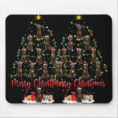 Xmas Lights Santa Irish Setter Dog Christmas Tree Mousepad (Vorne)