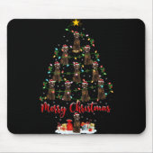 Xmas Lights Santa Irish Setter Dog Christmas Tree Mousepad (Vorne)